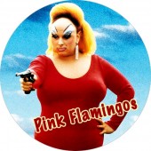 Divine Pink Flamingos Badge